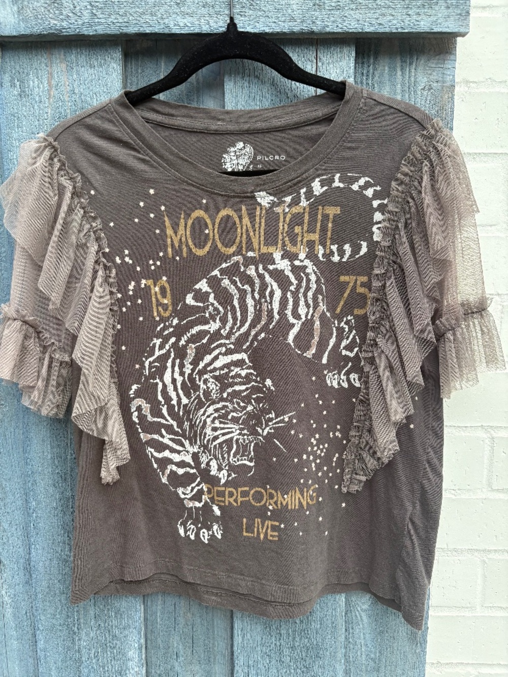 ANTHROPOLOGIE MOONLIGHT TIGER T-SHIRT- XS